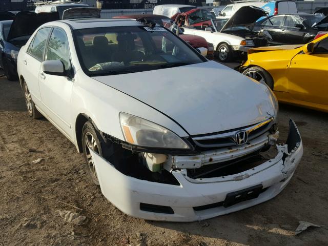 1HGCM56716A121255 - 2006 HONDA ACCORD EX WHITE photo 1