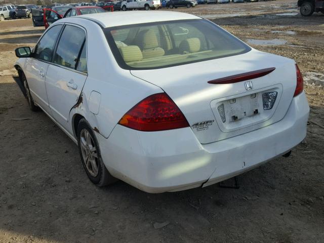 1HGCM56716A121255 - 2006 HONDA ACCORD EX WHITE photo 3