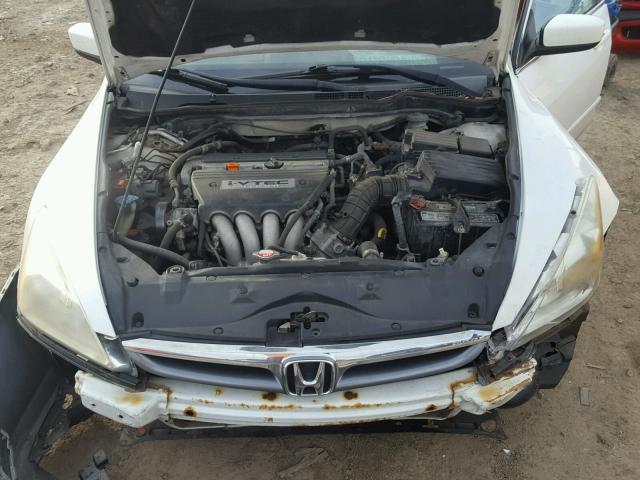 1HGCM56716A121255 - 2006 HONDA ACCORD EX WHITE photo 7