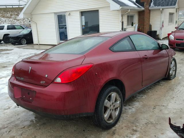 1G2ZH17N384258870 - 2008 PONTIAC G6 GT RED photo 4