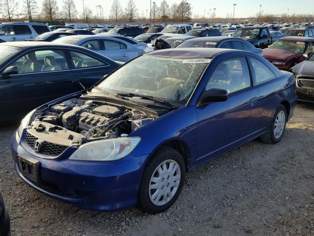 1HGEM22534L025155 - 2004 HONDA CIVIC LX BLUE photo 2