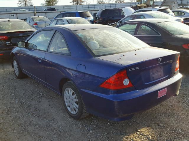 1HGEM22534L025155 - 2004 HONDA CIVIC LX BLUE photo 3