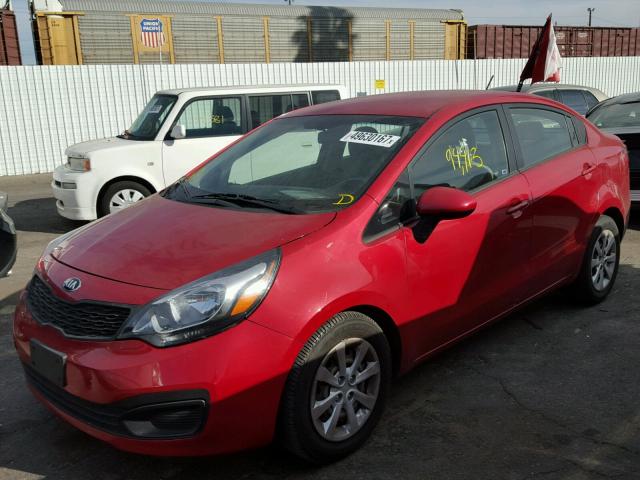 KNADM4A3XF6460372 - 2015 KIA RIO LX RED photo 2