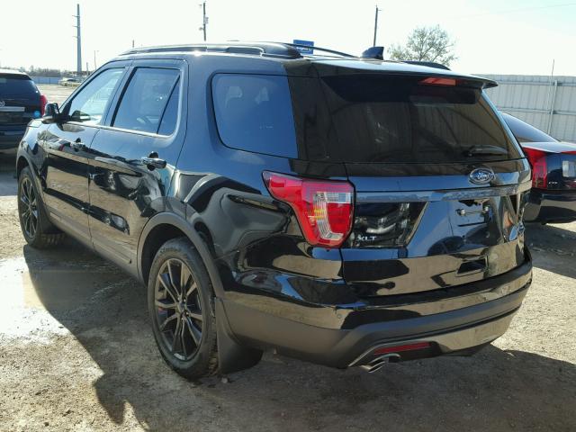 1FM5K7D84HGD86753 - 2017 FORD EXPLORER X BLACK photo 3