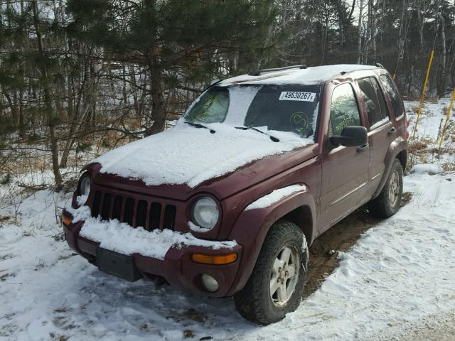 1J4GL58K83W649002 - 2003 JEEP LIBERTY LI MAROON photo 2