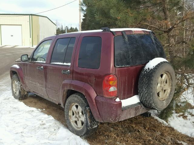 1J4GL58K83W649002 - 2003 JEEP LIBERTY LI MAROON photo 3