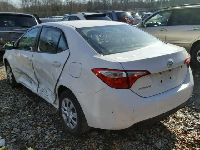 2T1BURHE4EC146951 - 2014 TOYOTA COROLLA L WHITE photo 3