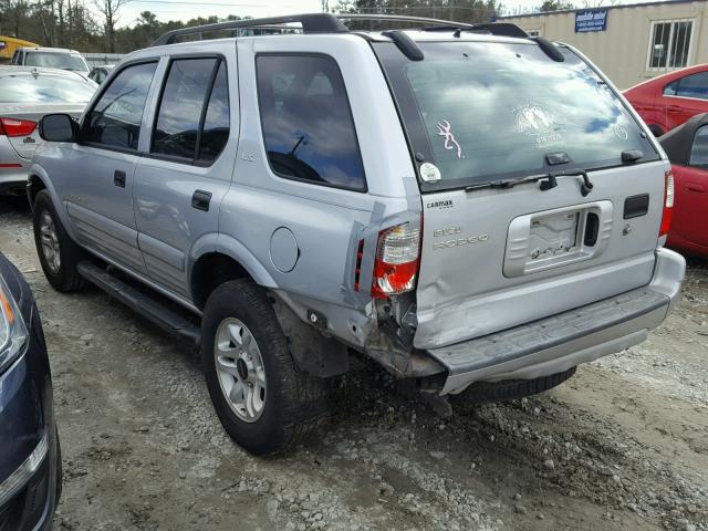 4S2CK58W424324579 - 2002 ISUZU RODEO S SILVER photo 3