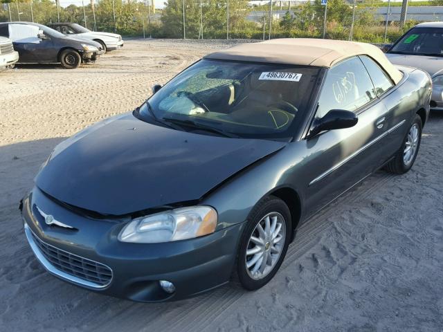 1C3EL55R62N102673 - 2002 CHRYSLER SEBRING LX GREEN photo 2