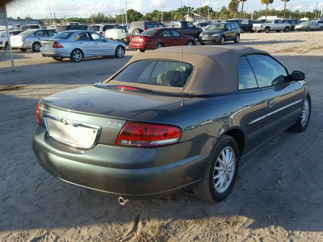 1C3EL55R62N102673 - 2002 CHRYSLER SEBRING LX GREEN photo 4