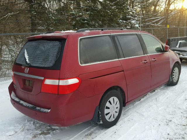 5FNRL388X6B050747 - 2006 HONDA ODYSSEY TO RED photo 4