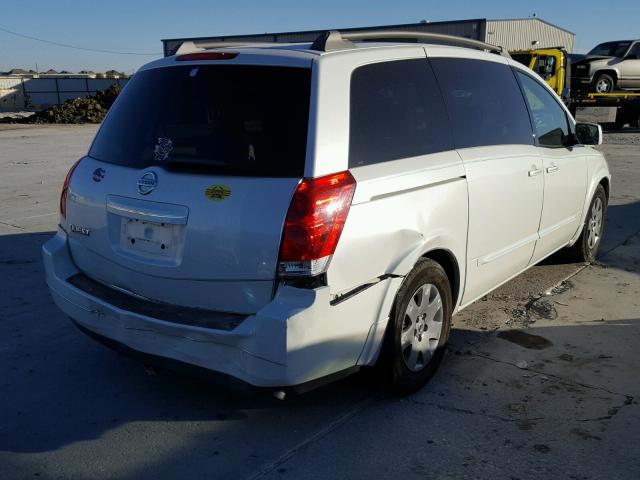 5N1BV28U25N139467 - 2005 NISSAN QUEST S WHITE photo 4