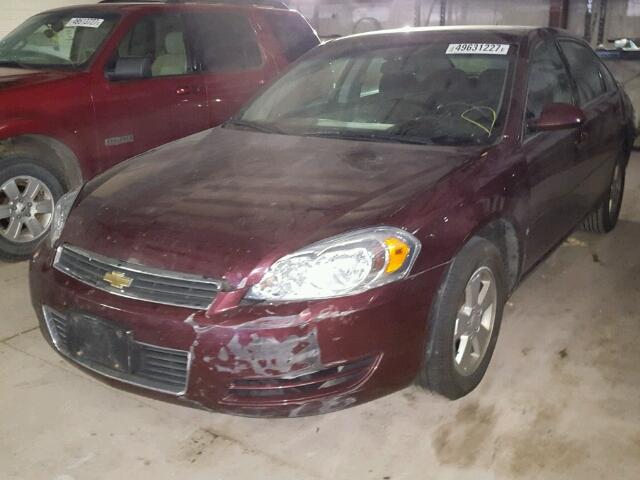 2G1WT58K779396456 - 2007 CHEVROLET IMPALA LT BURGUNDY photo 2