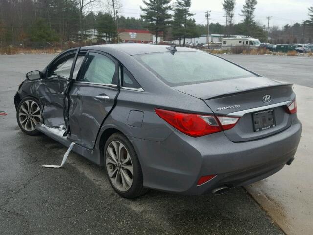 5NPEC4AC0EH836348 - 2014 HYUNDAI SONATA SE GRAY photo 3