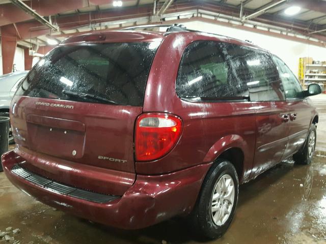 1D4GP44R13B212010 - 2003 DODGE GRAND CARA MAROON photo 4