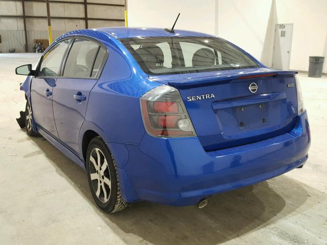 3N1AB6AP9CL672498 - 2012 NISSAN SENTRA 2.0 BLUE photo 3