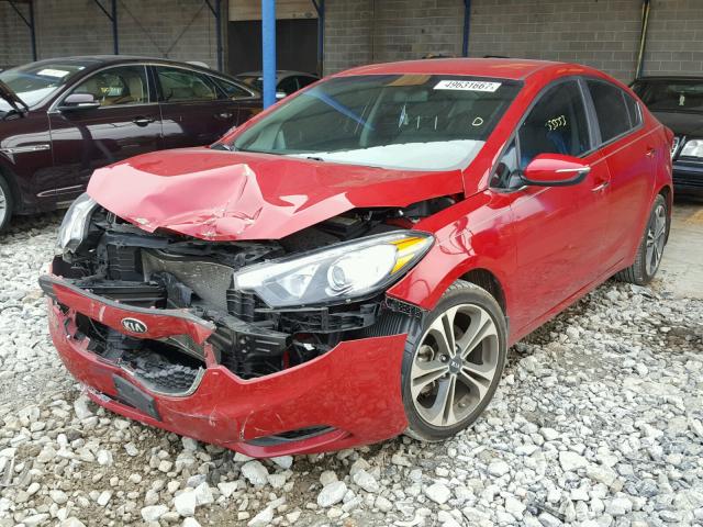 KNAFX4A81E5173695 - 2014 KIA FORTE EX RED photo 2