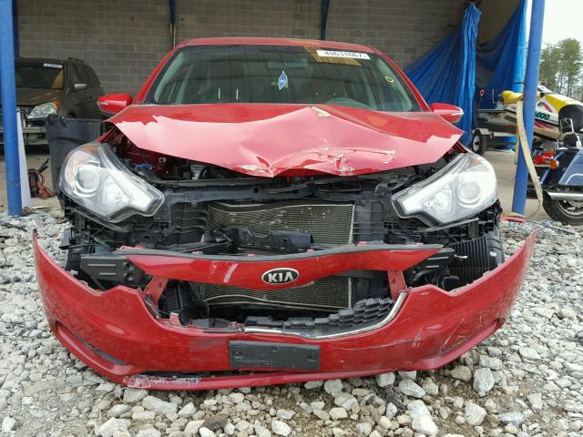 KNAFX4A81E5173695 - 2014 KIA FORTE EX RED photo 9