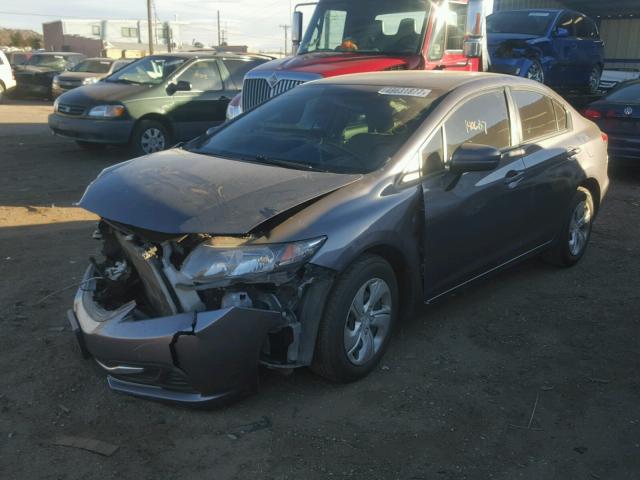 19XFB2F50EE072737 - 2014 HONDA CIVIC LX GRAY photo 2