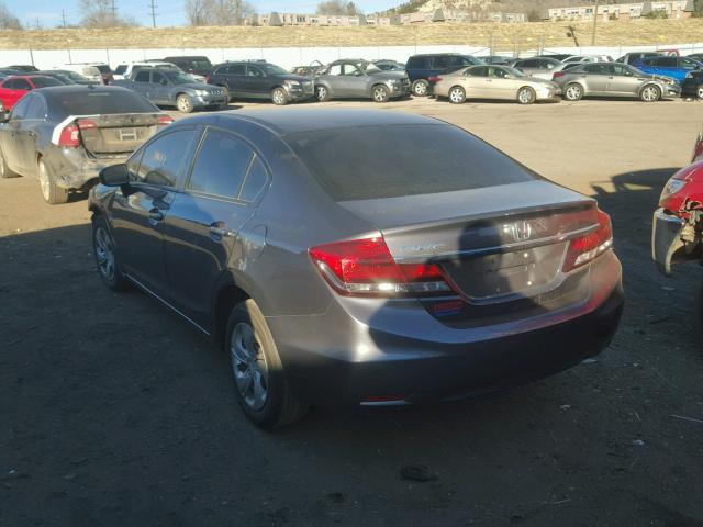 19XFB2F50EE072737 - 2014 HONDA CIVIC LX GRAY photo 3