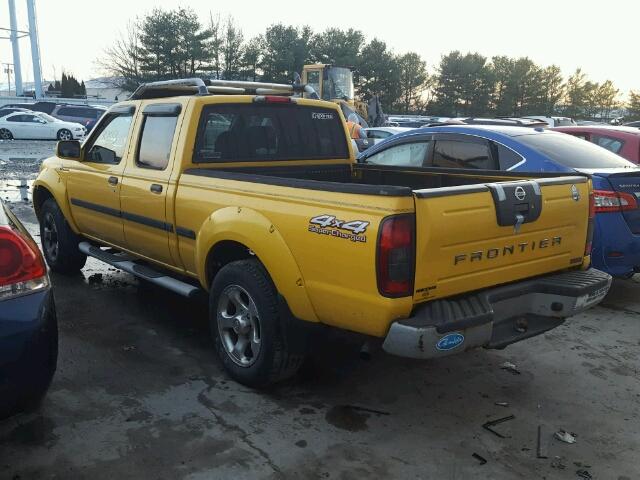 1N6MD29Y02C320413 - 2002 NISSAN FRONTIER C YELLOW photo 3