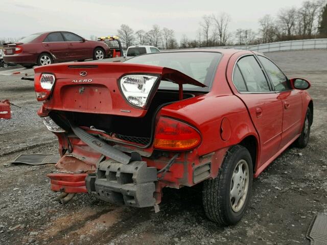 1G3NL52T8YC383634 - 2000 OLDSMOBILE ALERO GL RED photo 4