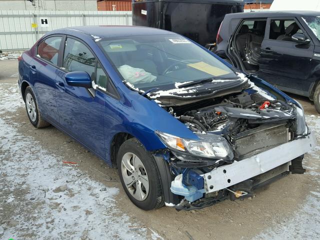 19XFB2F56EE063122 - 2014 HONDA CIVIC LX BLUE photo 1