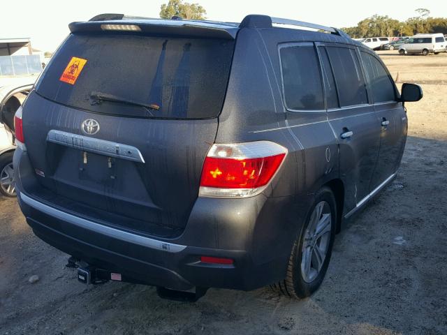 5TDYK3EH0CS082780 - 2012 TOYOTA HIGHLANDER GRAY photo 4