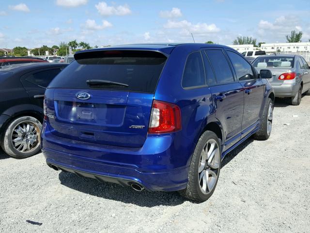 2FMDK3AK1DBA93950 - 2013 FORD EDGE SPORT BLUE photo 4