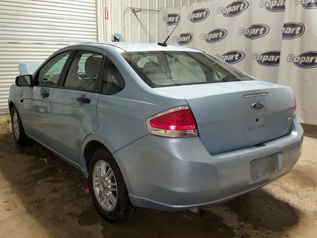 1FAHP35N78W160816 - 2008 FORD FOCUS SE BLUE photo 3