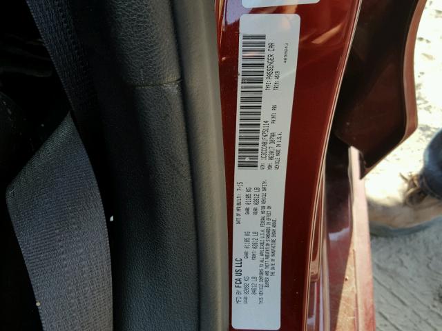 1C3CCCAB1FN751114 - 2015 CHRYSLER 200 LIMITE MAROON photo 10