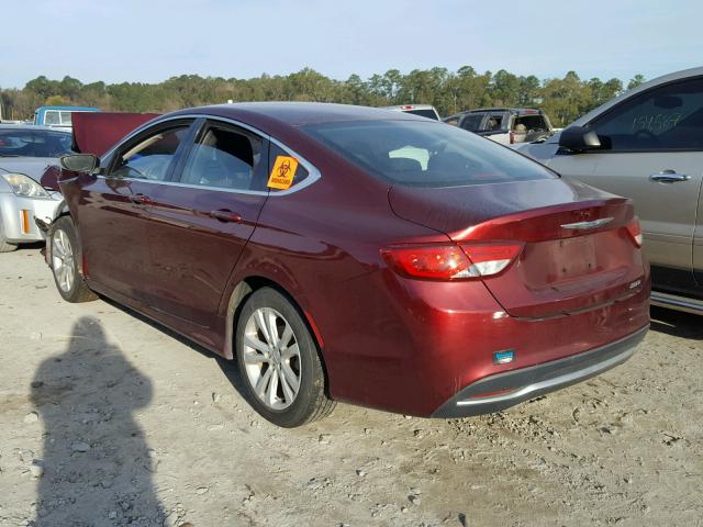 1C3CCCAB1FN751114 - 2015 CHRYSLER 200 LIMITE MAROON photo 3