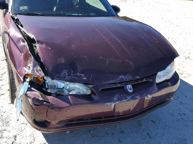 2G1WX12K039343016 - 2003 CHEVROLET MONTE CARL მუქწითელი ფოტო 9