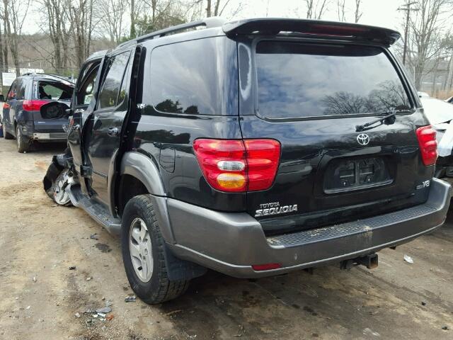 5TDZT34A93S182575 - 2003 TOYOTA SEQUOIA SR BLACK photo 3