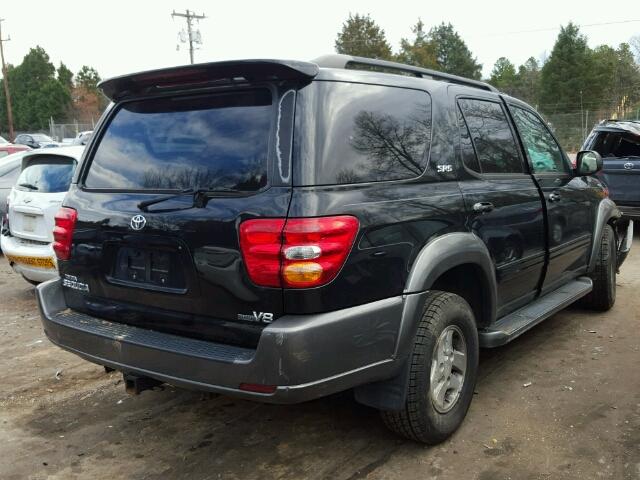 5TDZT34A93S182575 - 2003 TOYOTA SEQUOIA SR BLACK photo 4