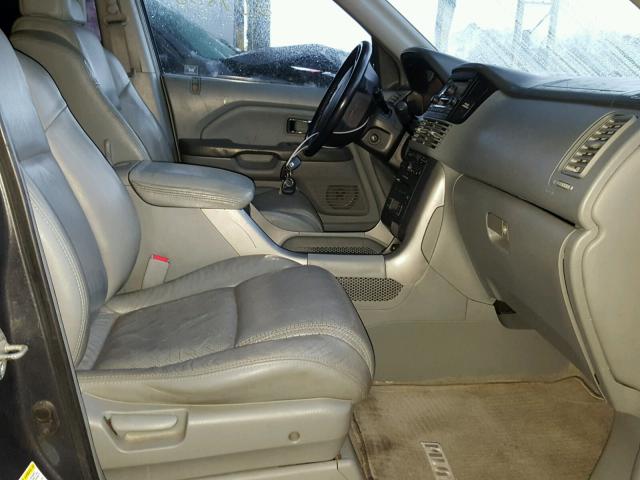 2HKYF18535H522686 - 2005 HONDA PILOT EXL GRAY photo 5