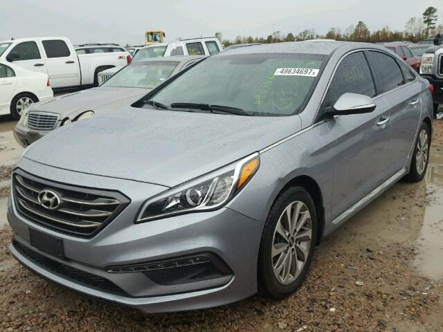 5NPE34AF2FH073518 - 2015 HYUNDAI SONATA SPO GRAY photo 2