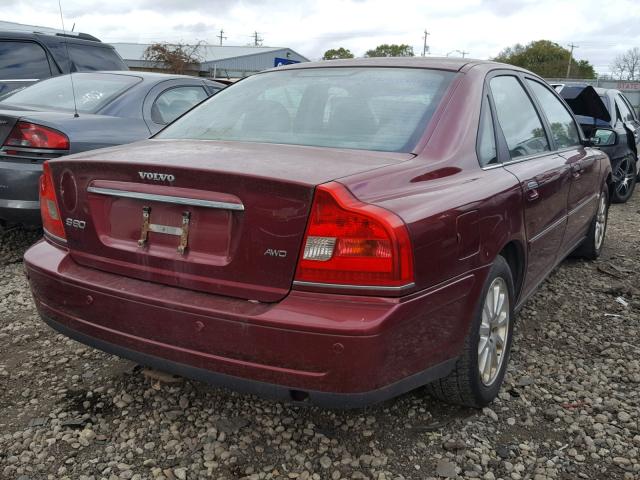 YV1TH592051395512 - 2005 VOLVO S80 2.5T RED photo 4