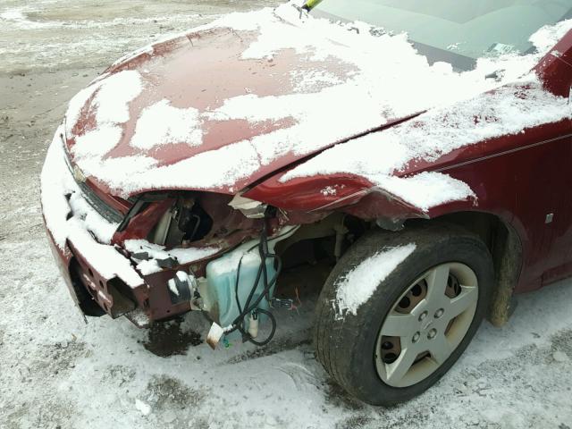 1G1AL55F677416814 - 2007 CHEVROLET COBALT LT MAROON photo 9