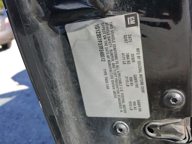 1G1ZS57F37F248512 - 2007 CHEVROLET MALIBU LS 黑色 照片 10