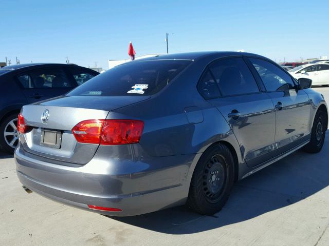 3VW2K7AJ2DM278823 - 2013 VOLKSWAGEN JETTA BASE GRAY photo 4