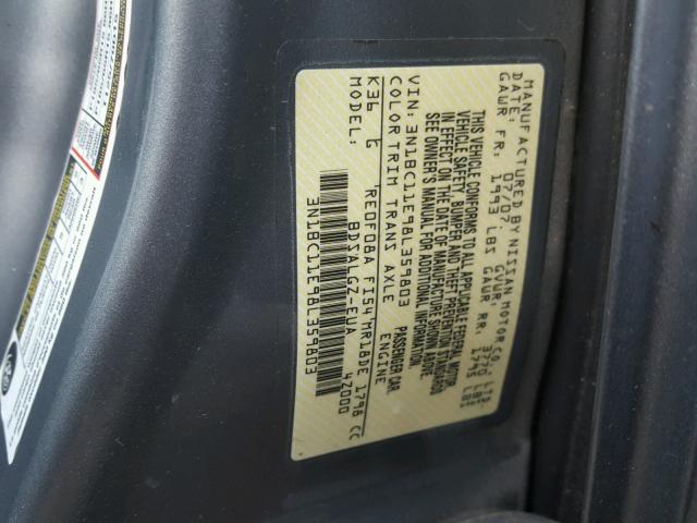 3N1BC11E98L359803 - 2008 NISSAN VERSA S GRAY photo 10