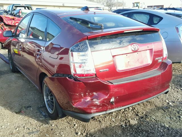 JTDKB20U257034683 - 2005 TOYOTA PRIUS BURGUNDY photo 3