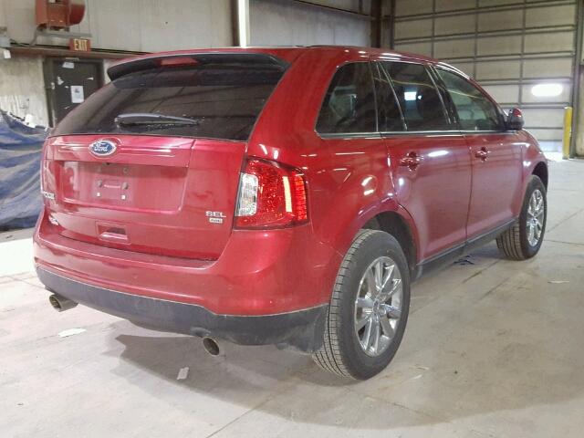 2FMDK4JCXCBA40211 - 2012 FORD EDGE SEL RED photo 4