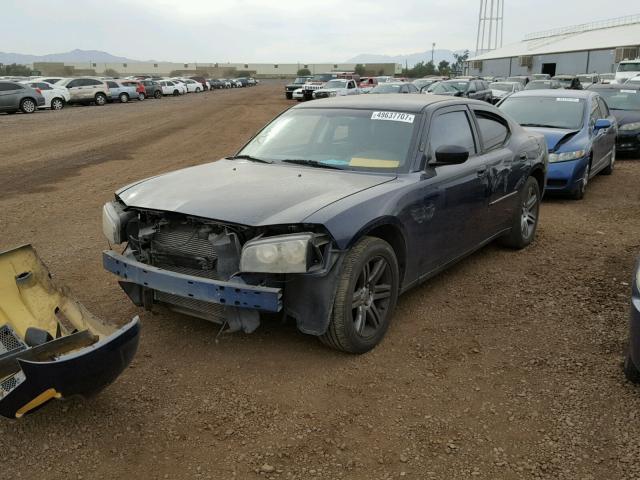 2B3KA43H48H321899 - 2008 DODGE CHARGER BLUE photo 2