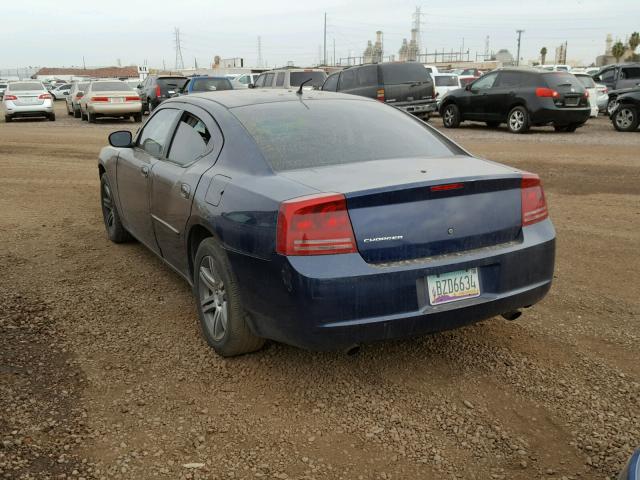 2B3KA43H48H321899 - 2008 DODGE CHARGER BLUE photo 3