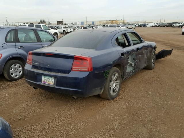 2B3KA43H48H321899 - 2008 DODGE CHARGER BLUE photo 4