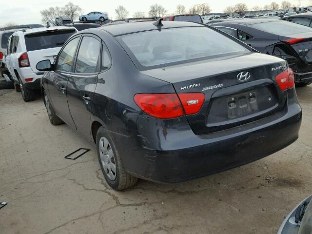 KMHDU46D09U689420 - 2009 HYUNDAI ELANTRA GL BLACK photo 3