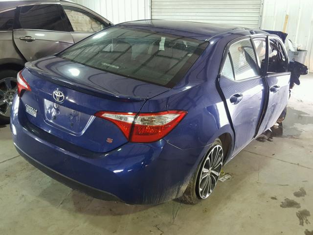 2T1BURHE8EC012640 - 2014 TOYOTA COROLLA L BLUE photo 4