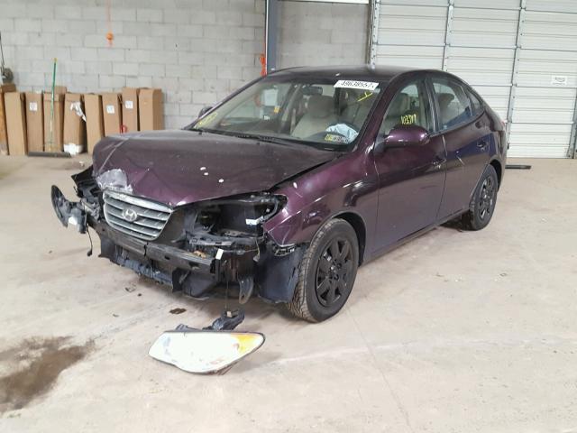 KMHDU46D28U572176 - 2008 HYUNDAI ELANTRA GL PURPLE photo 2